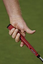 putter grip in the fingers Save this for hitting your power shots!!